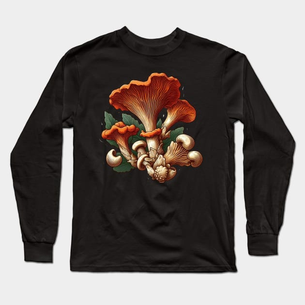 Chanterelle mushrooms AI Long Sleeve T-Shirt by DorianFox